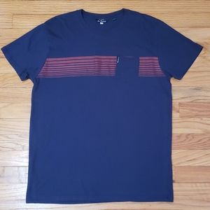 Ben Sherman - Navy Red Stripe Graphic Pocket T-Shirt